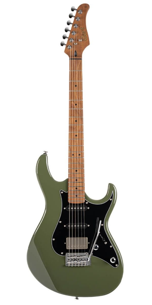Guitarra Elétrica Cort G250SE ODG Olive Dark Green HSS Roasted Maple