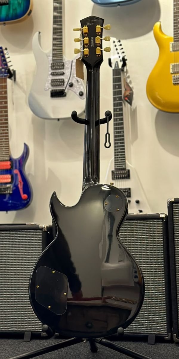 Guitarra Les Paul Cort CR270 BK Black 2 Humbuckers Braço Colado Ferragens Douradas