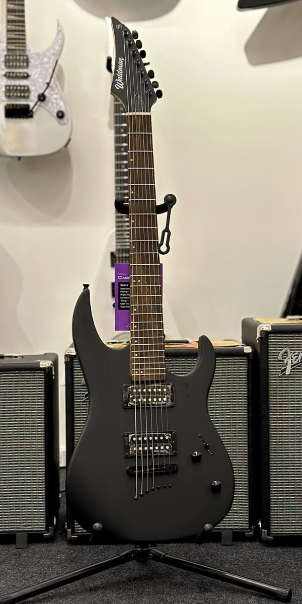Guitarra Elétrica Waldman WST187 BKS Black Satin 7 Cordas HH 24 Trastes