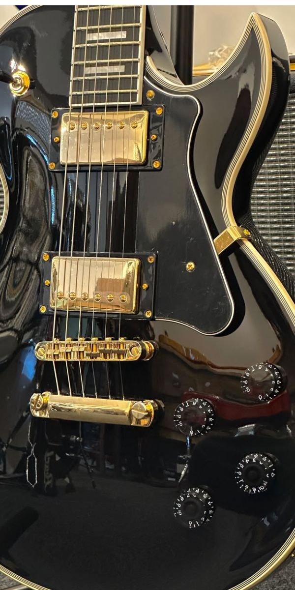 Guitarra Les Paul Cort CR270 BK Black 2 Humbuckers Braço Colado Ferragens Douradas