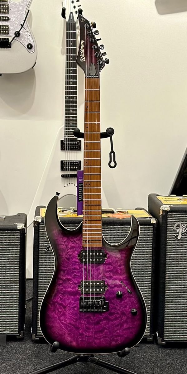 Guitarra Elétrica Waldman WIGR-220 QPP Quilted Purple HH 24 Trastes com Bag
