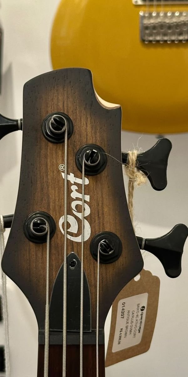 Baixo Elétrico Cort C4 Plus OVMH ABB Antique Brown Burst 4 Cordas Ativo Bartolini