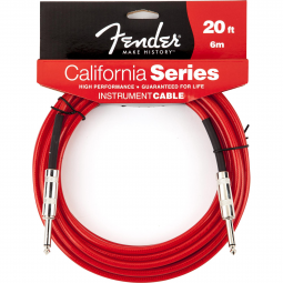 Cabo para Instrumentos P10 x P10 6m CALIFORNIA SERIES Vermelho FENDER