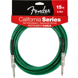 Cabo para Instrumentos P10 x P10 4,5m CALIFORNIA SERIES Verde FENDER