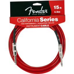 Cabo para Instrumentos P10 x P10 4,5m CALIFORNIA SERIES Vemelho FENDER