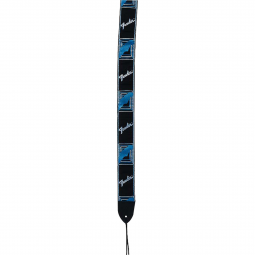 Correia para Instrumentos Nylon Monograma Preta Logo Azul FENDER