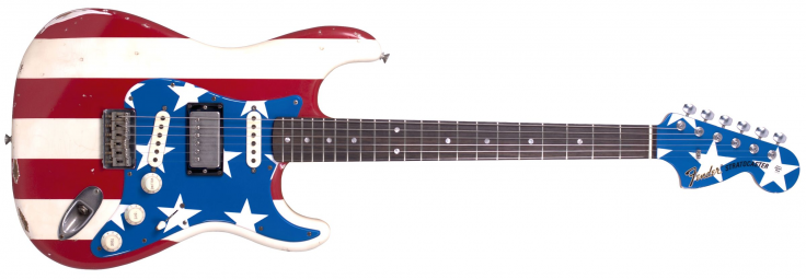 GUITARRA FENDER 013 4550 - SIG SERIES WAYNE KRAMER STRATOCASTER - 350 - STARS AND STRIPES