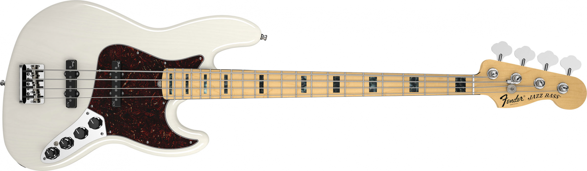 CONTRABAIXO FENDER 019 4582 - AM DELUXE JAZZ BASS MN ASH - 701 - WHITE BLONDE