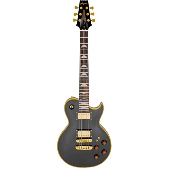 Guitarra Aria Pro II Les Paul PE-F80 Black Top