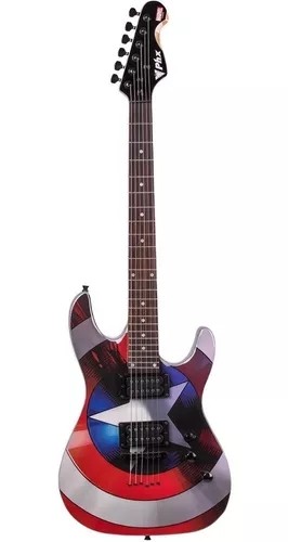 Guitarra Super Strato Phx Marvel Capitão América