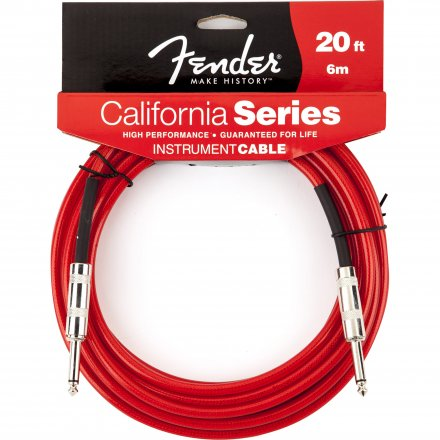 CABO FENDER CALIFORNIA 6M P10 X P10 VERMELHO                