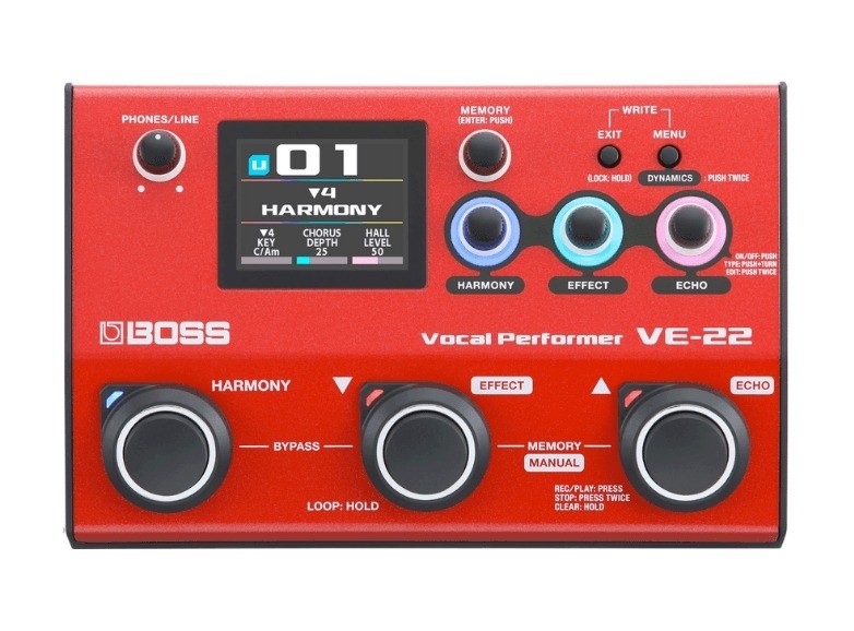 Pedal Voz Boss VE-22 Efeitos para Voz