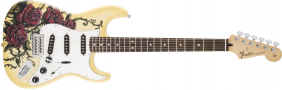 GUITARRA FENDER STRATO STANDARD DAVID LOZEAU ROSE TATTOO    