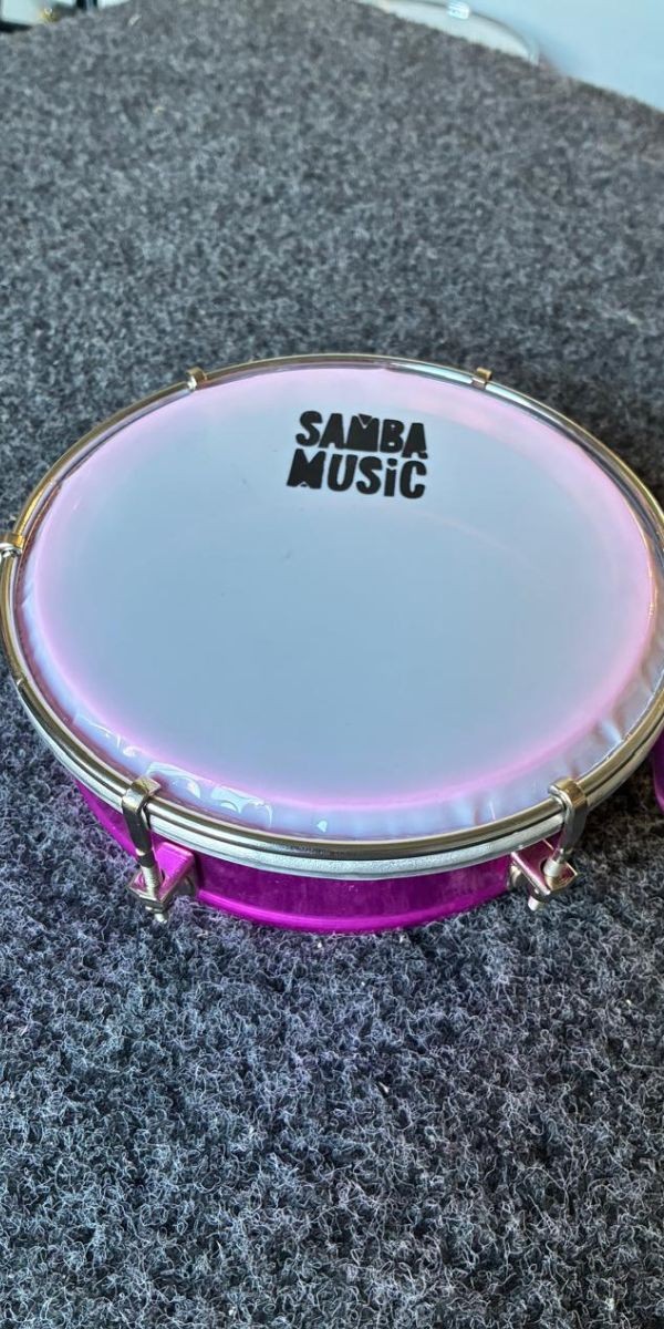 Tamborim Alumínio 6" Samba Music 55mm Rosa Tba-55-pk 