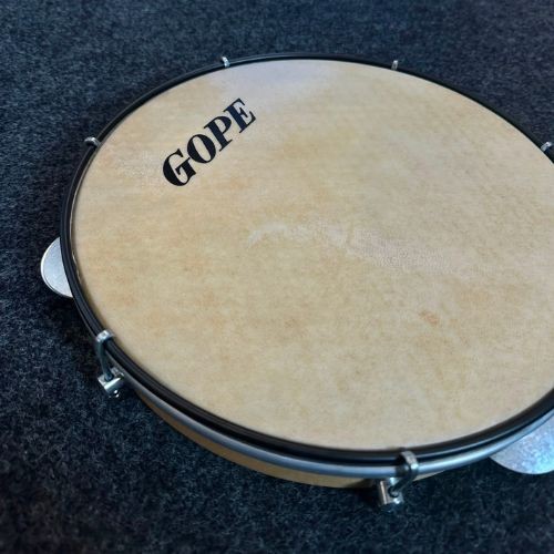 Pandeiro Gope 11” Madeira 7 Afinações Pele Animal 632pea Natural 