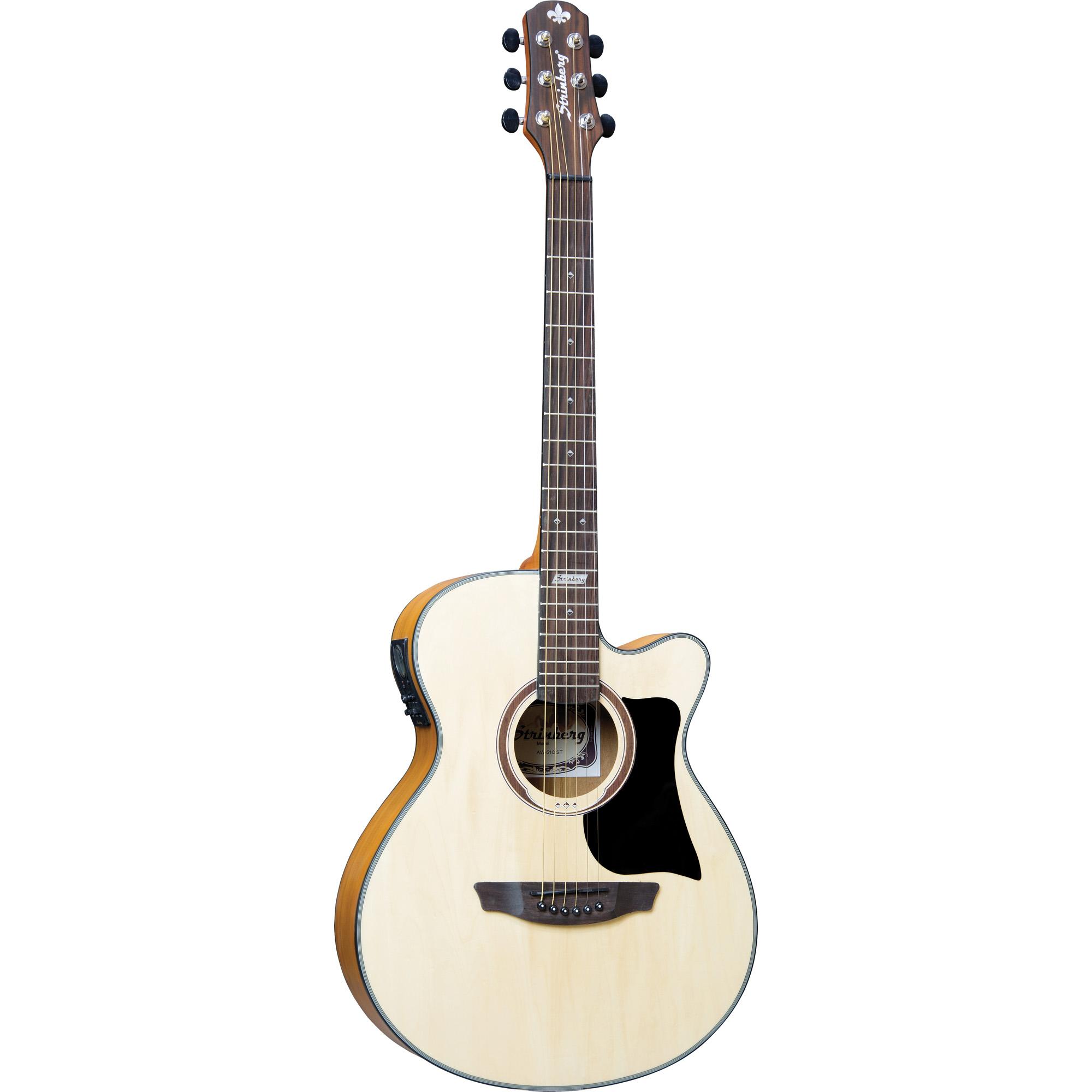 Violão Eletroacústico Artístico Aço Aw51c Natural Satin Strinberg 