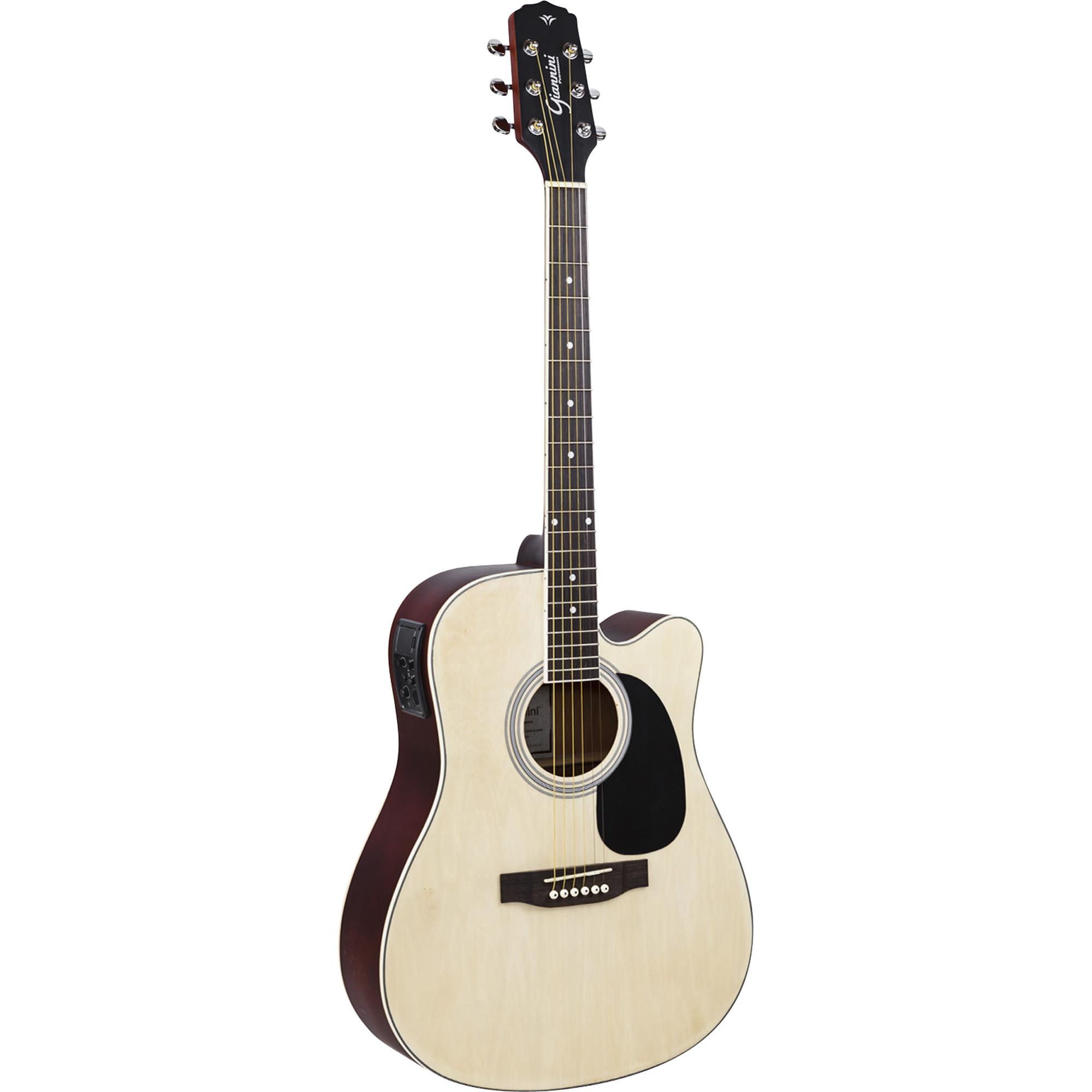 Violão Eletroacústico Dreadnought Aço Gdc-1 Ceq Natural Satin Giannini 