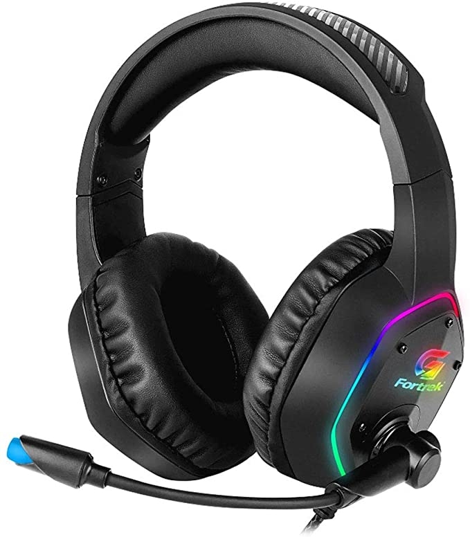 Headset Gamer Fortrek Blackfire Preto Com Led Rgb 