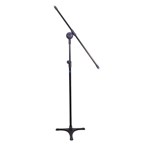 Pedestal Duplo Para 2 Microfones Visão Pe-03ft bk Girafa Telescópico Preto Com Base de Ferro 