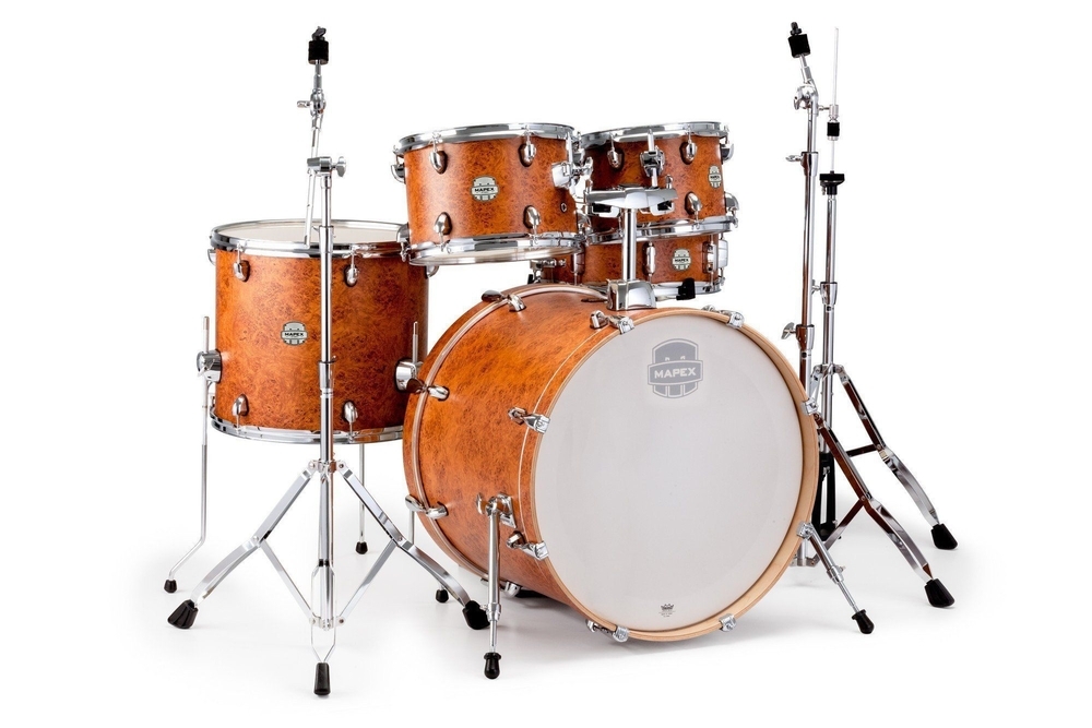 Bateria Mapex Storm Camphor Wood Grain 20",10",12",14" Com Kit de Ferragens 400 Series 