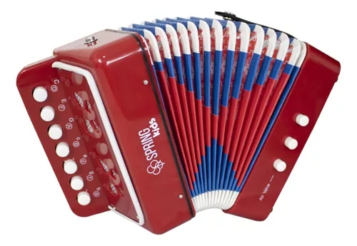 Acordeon Infantil 3 Baixos Vermelho Spring 