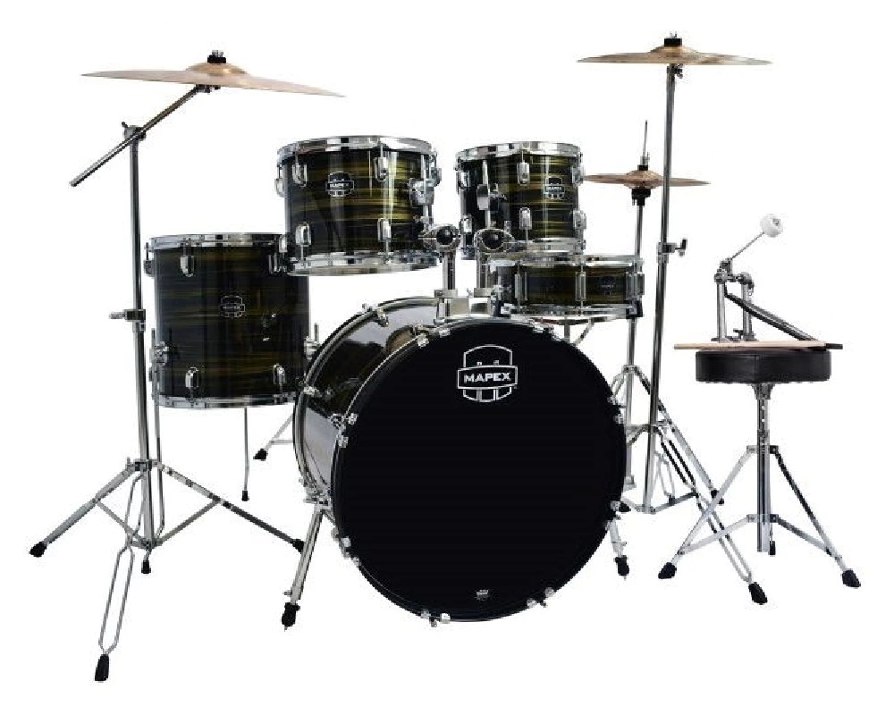 Bateria Acústica Mapex Prodigy Brow Wood Gray5 Peças Com Banco e Ferragens 