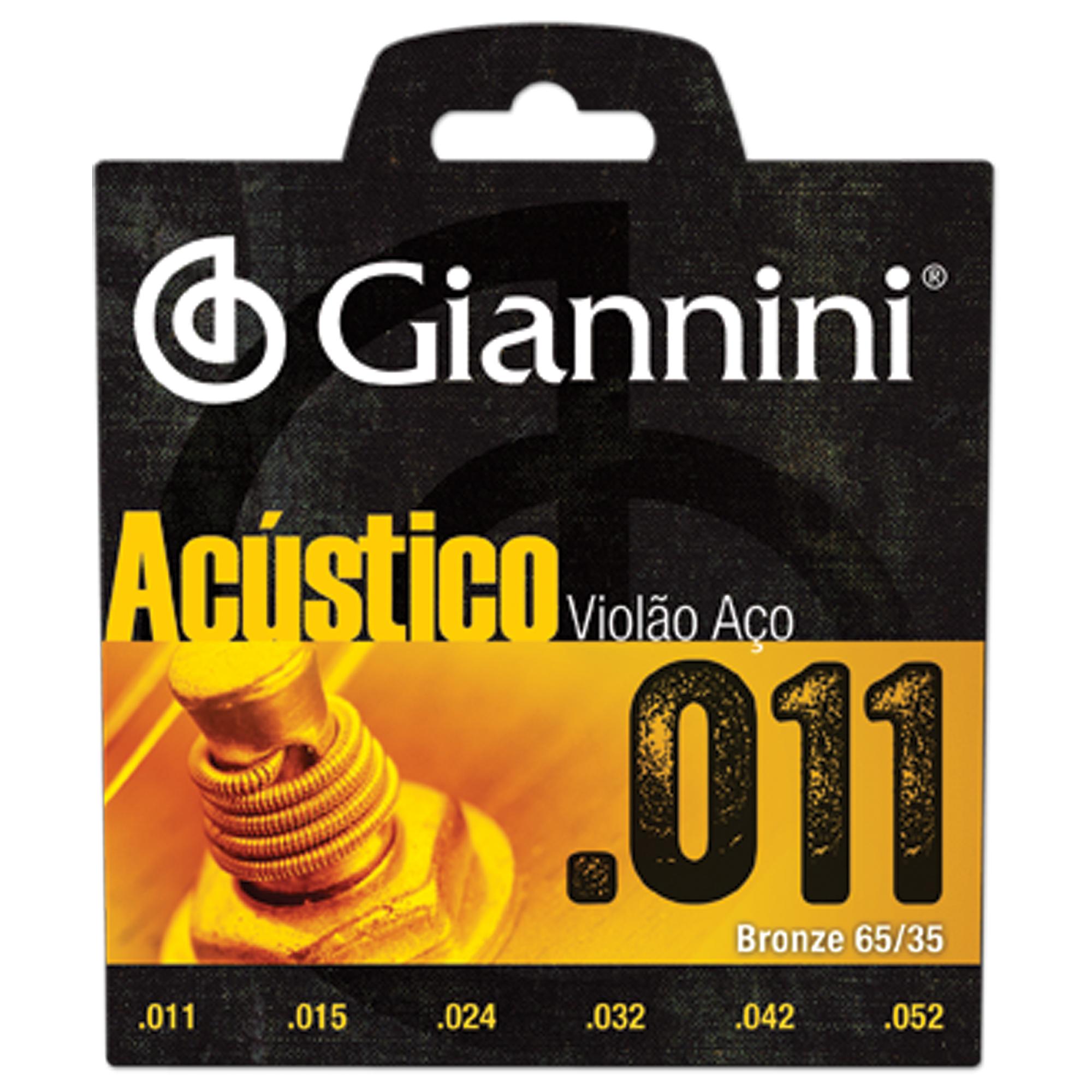 Encordoamento Violão Aço Giannini 0.11 Bronze 65/35 Gespw 