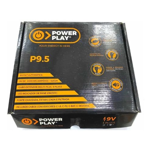 Fonte Power Play P9.5 2000ma 9v 5 Saidas Original Bivolt 