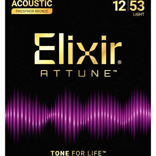 Encordoamento Elixir Attune 012-053 Light Phosphor Bronze Para Violão Aço 21052 