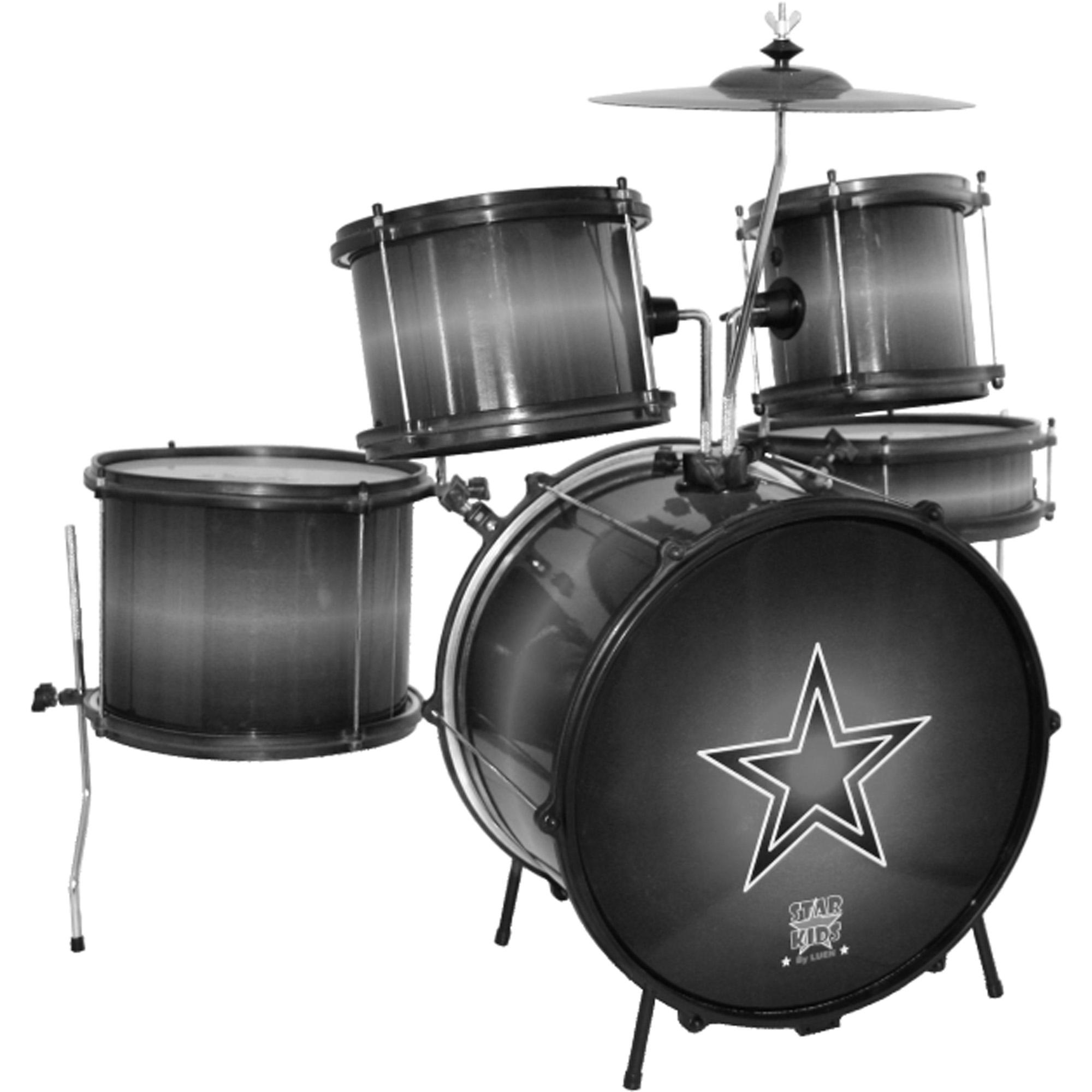 Bateria Infantil Star Kids Preta Luen 