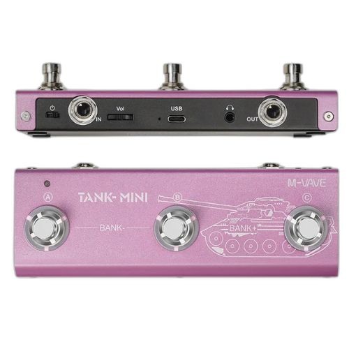 Pedaleira Guitarra M-vave Tank Mini Rosa bt Com Ir, Usb, Bluetooth e Bateria 