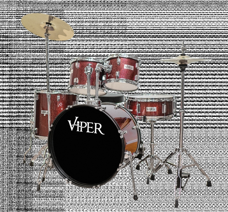 Bateria Acústica x Pro Viper 20" Vinho Completa Com Banco e Pratos 