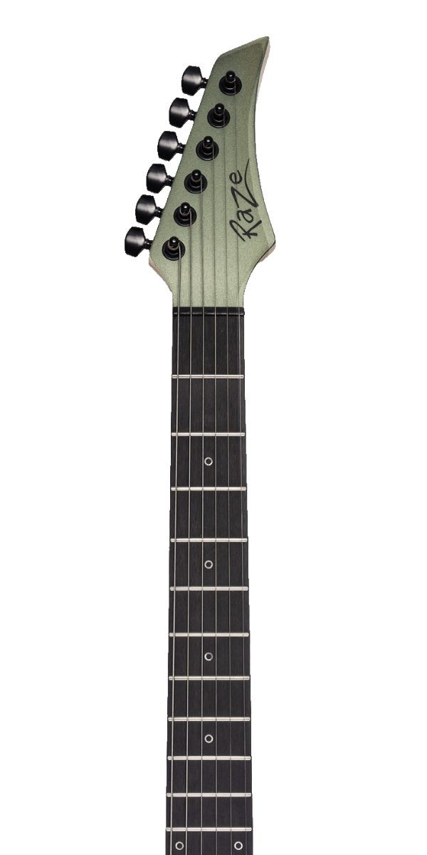 Guitarra Michael Raze Gmr400 og Olive Green Superstrato hh Hardtail Satin 