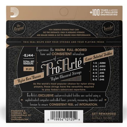 Encordoamento Violão Nylon D'addario Pro-arté Ej44 Extra Hard 