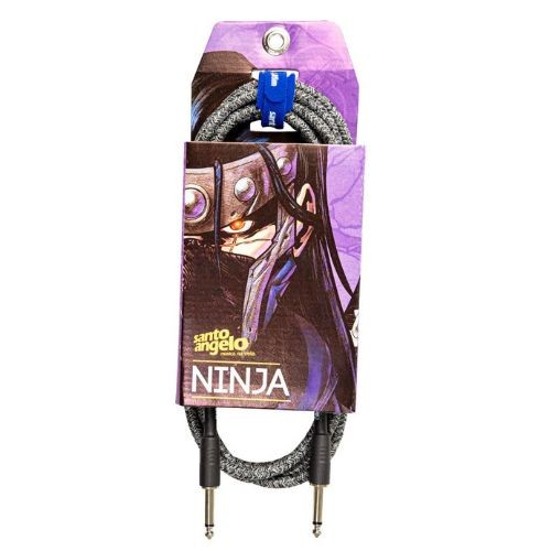 Cabo Guitarra P10 Santo Angelo Ninja tx Relic 10ft 3,05m Preto 0,20mm² 