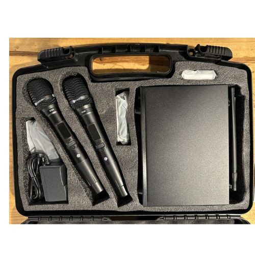 Microfone Sem Fio Uhf Kadosh K-502m Digital Duplo Mão/bastão + Bateria Recarregável 