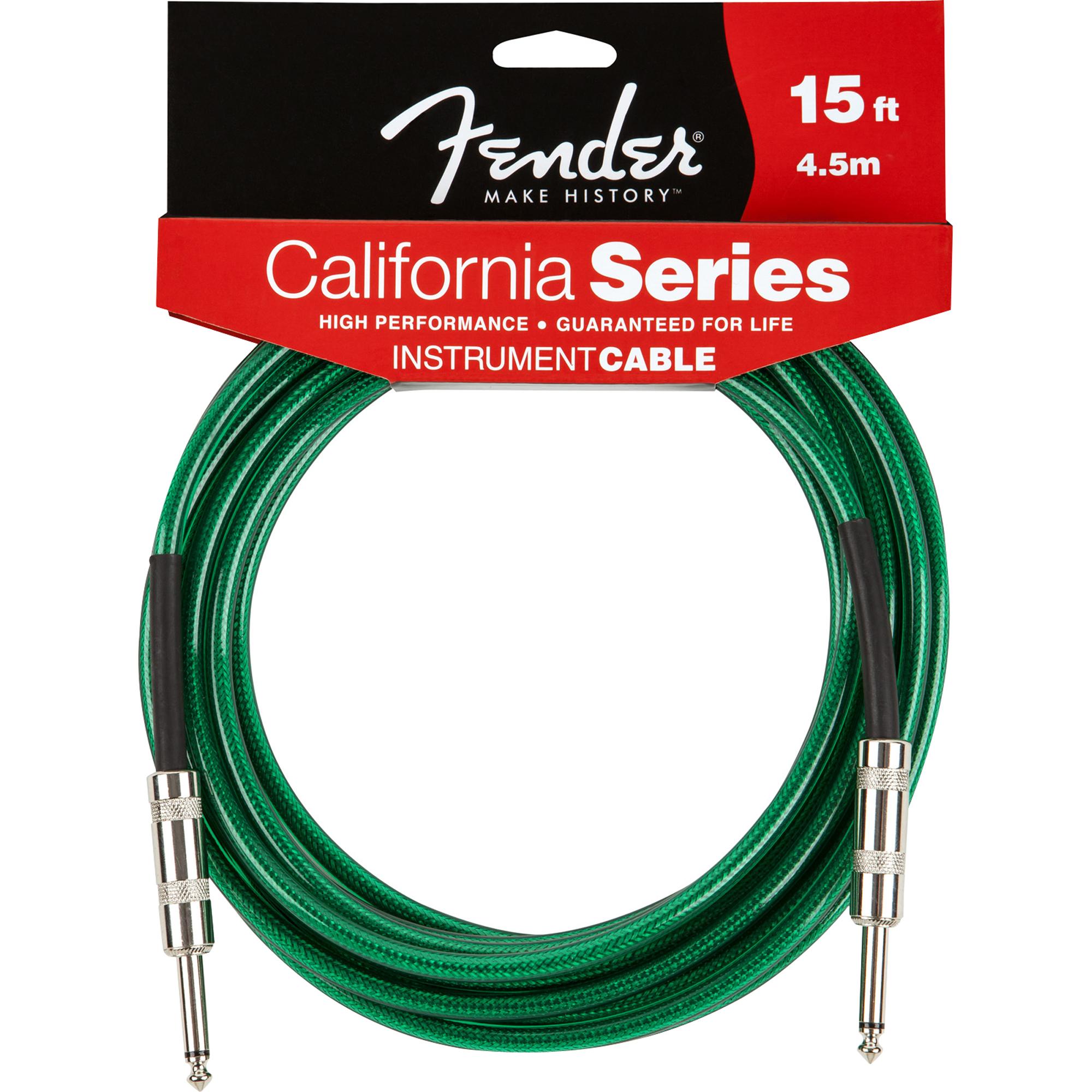 Cabo Para Instrumentos P10 x P10 4,5m California Series Verde Fender 