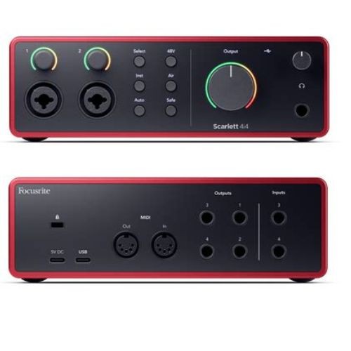 Interface de áudio Focusrite Scarlett 4i4 4th Gen Usb-c 4x4 Para Home Studio 