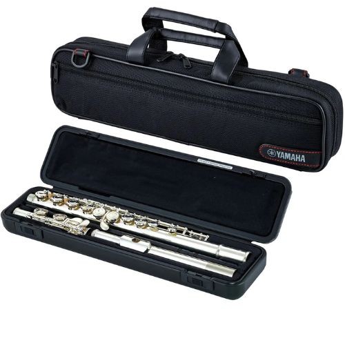 Flauta Transversal Yamaha Yfl-212 Prateada Com Chaves Fechadas e Estojo 
