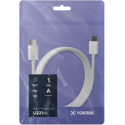 Cabo Fortrek U221w Usb-c x Usb-c 1 Metro Branco 3a 