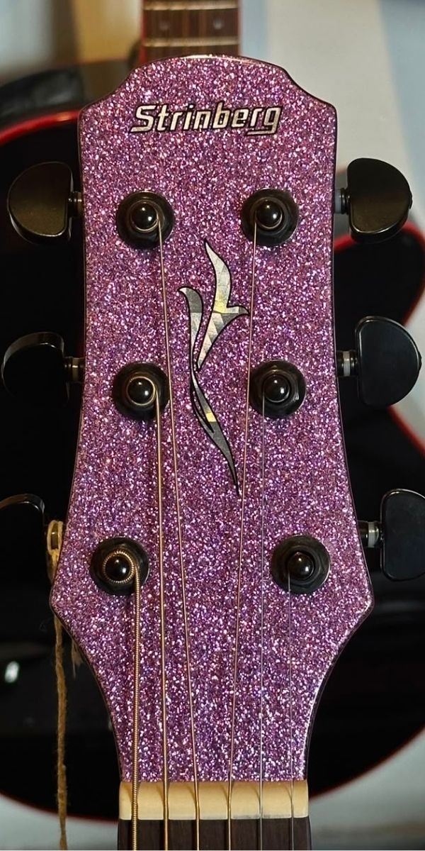 Violão Strinberg Ca50c pp Cromo Purple Sparkle Eletroacústico de Aço Com Cutaway 
