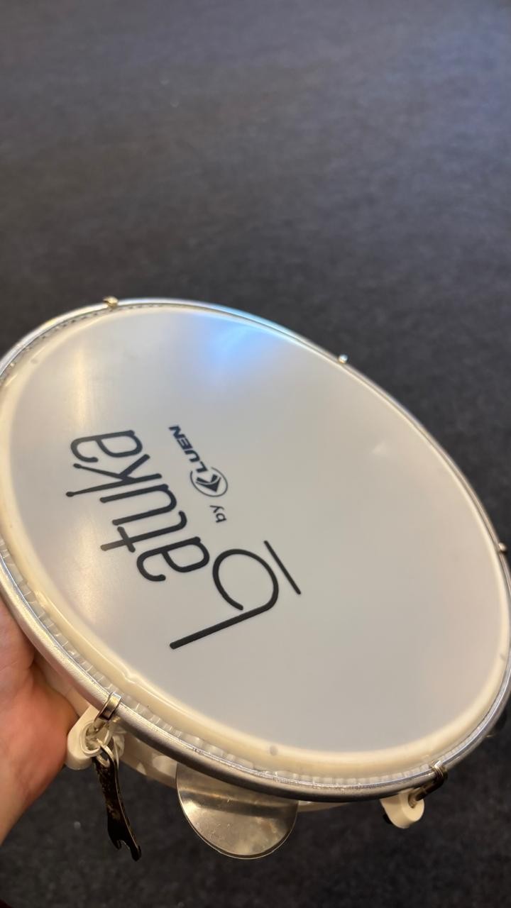 Pandeiro Luen Branco 10 Polegadas Pele Leitosa Batuka 