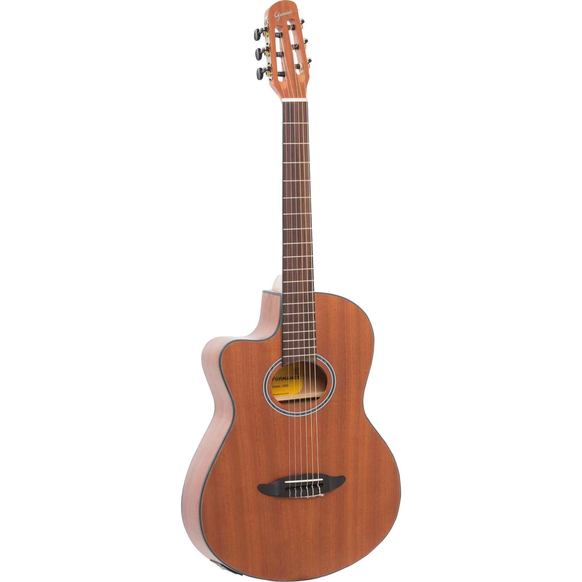 Violão Eletroacústico Flat Canhoto Cutaway Nylon Gnf-8r Ceq Walnutsatin Giannini 