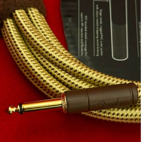 Cabo Fender Deluxe Series Tweed 15 ft P10 Reto/reto Para Guitarra e Baixo 
