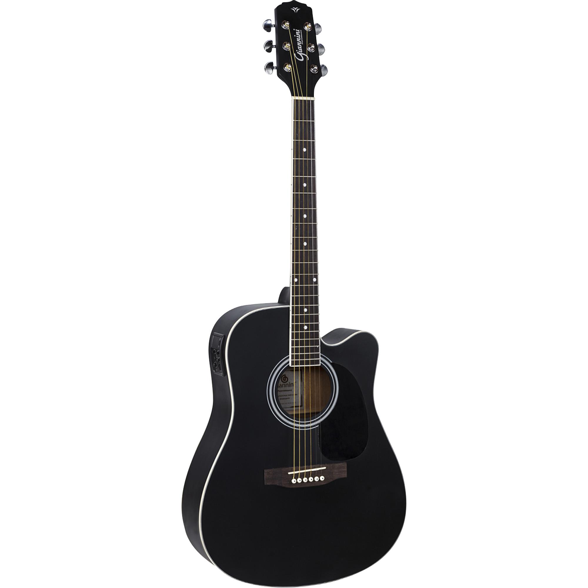 Violão Eletroacústico Dreadnought Aço Gdc-1 Ceq Satin Black Giannini 