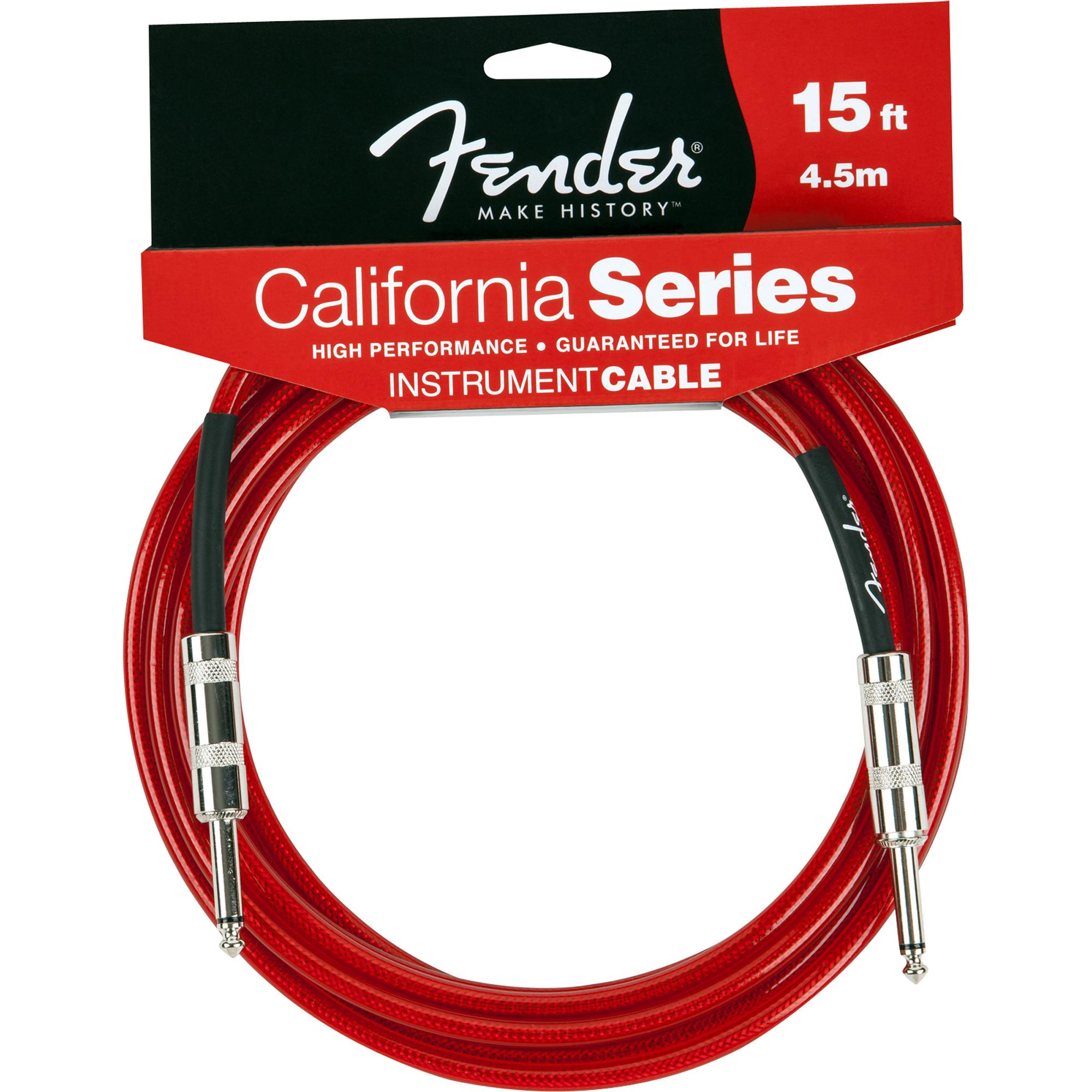 Cabo Para Instrumentos P10 x P10 4,5m California Series Vemelho Fender 