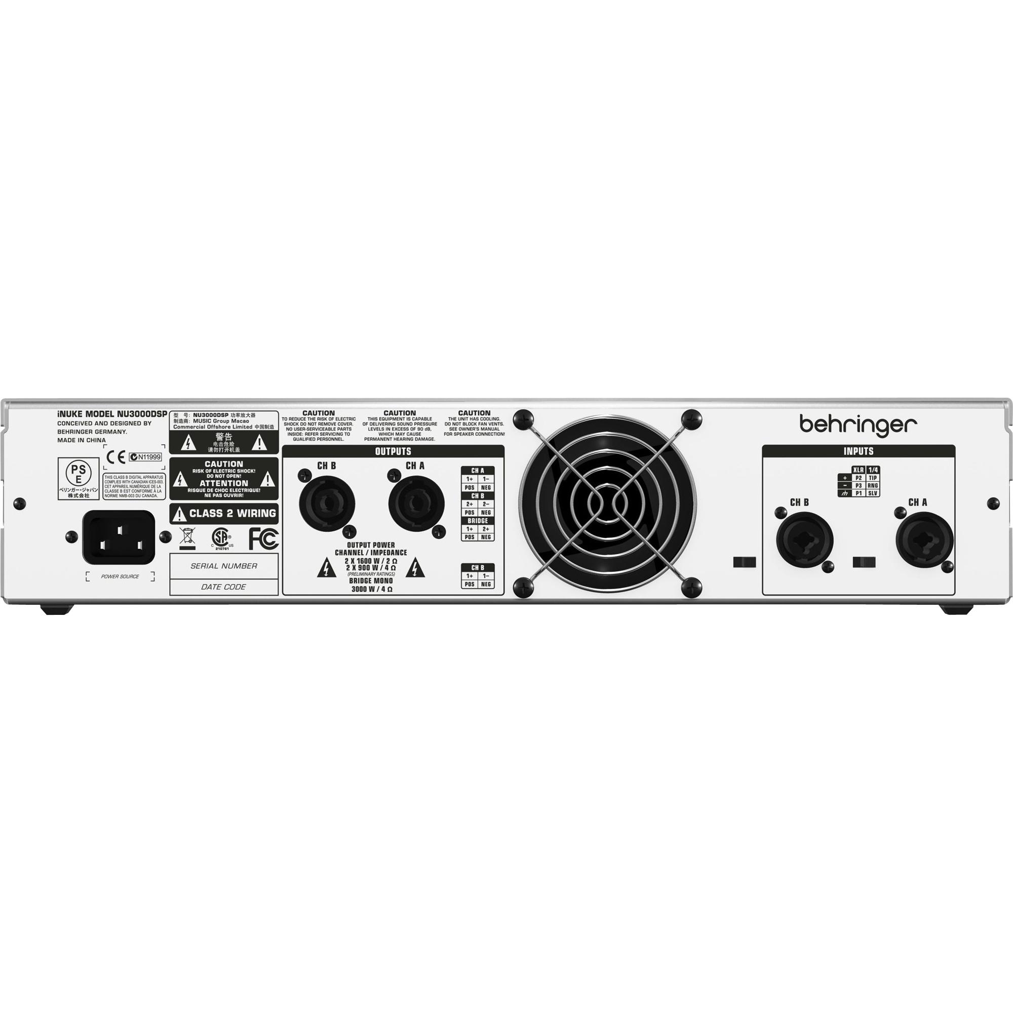 Amplificador "d" 8r 440w 2 Canais 220v Nu3000 Prata Behringer 