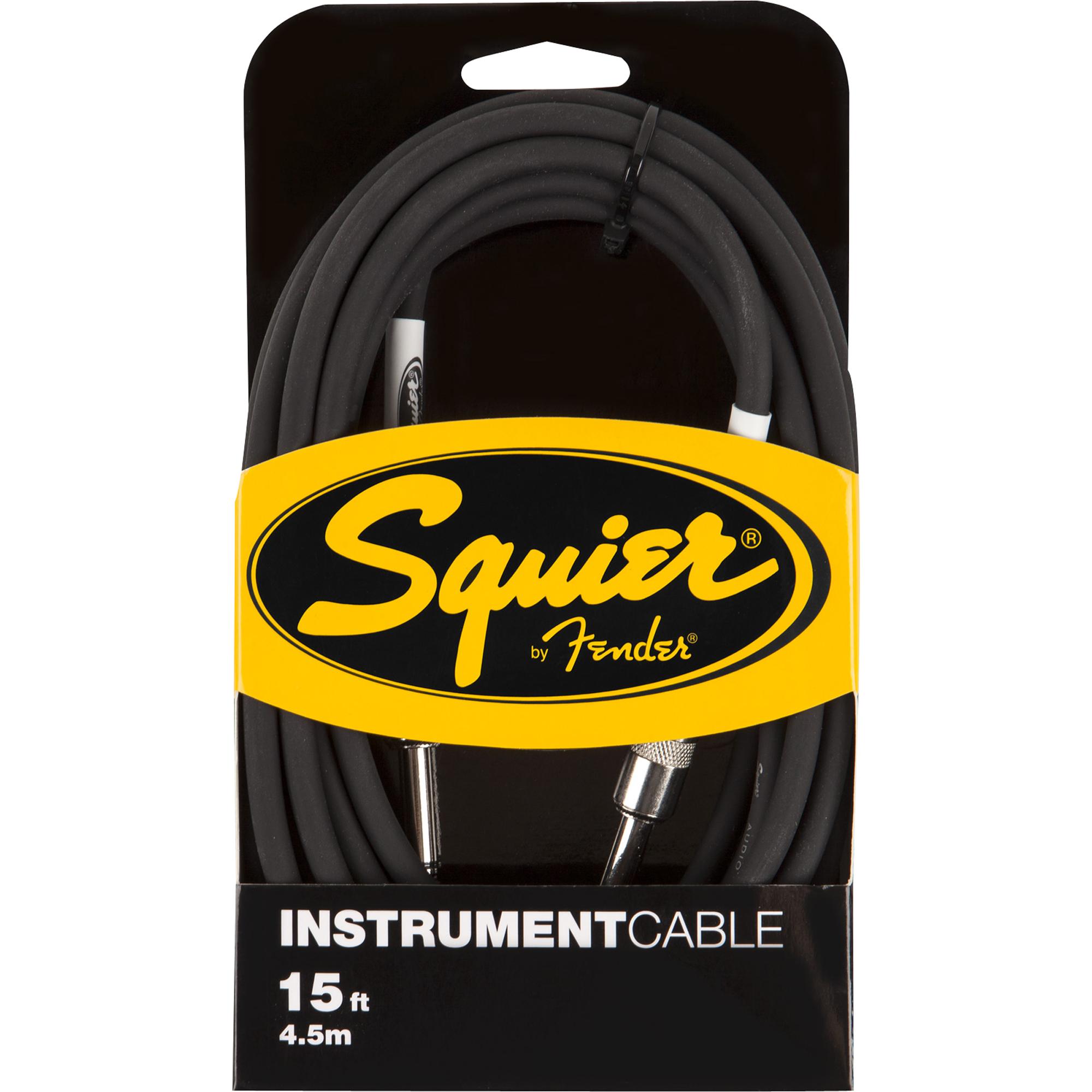 Cabo Para Instrumentos P10 x P10 4,5m Preto Squier by Fender 