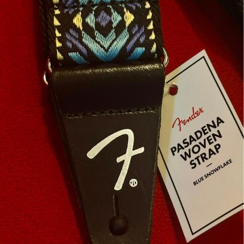 Correia Fender Pasadena Woven Blue Snowflake 2" Para Guitarra e Baixo 