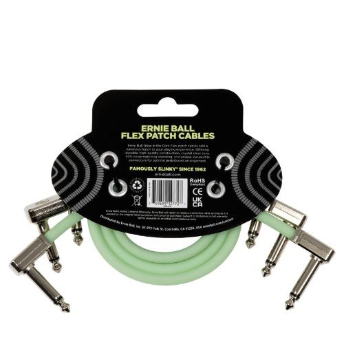 Cabo Para Pedal Ernie Ball  Flex Patch 30 cm Glow in Dark Com 3 Und  P06476 